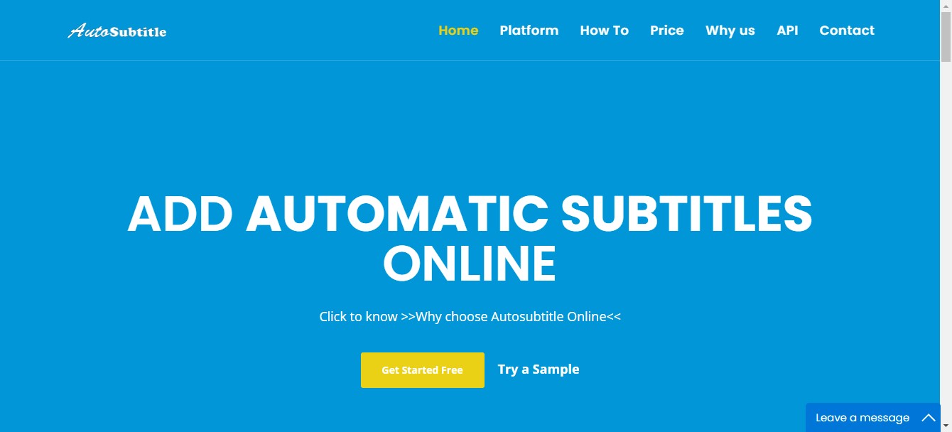 Autosubtitle online transcribe video to text